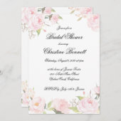 Romantic Blush Floral Birdal Shower Kaart (Voorkant / Achterkant)