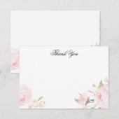 Romantic Blush Floral Flat Bedankt voor je kaarten (Voorkant / Achterkant)