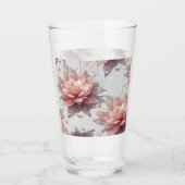 Romantic Blush Flowers Glass Cup – Floral Drinkwar Glas (Achterkant)