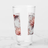 Romantic Blush Flowers Glass Cup – Floral Drinkwar Glas (Links)