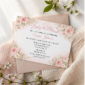 Romantic Blush Garden Baby in Bloom Invite Kaart