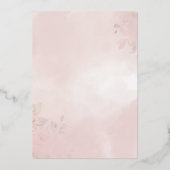 Romantic Blush Garden Rozen 2 met Roos Folie Uitnodiging (Achterkant)