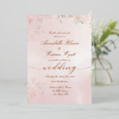 Romantic Blush Garden Rozen 2 met Roos Folie Uitnodiging (Staand Voorkant)