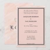 Romantic Blush Grey Waterverf Kaart (Voorkant / Achterkant)