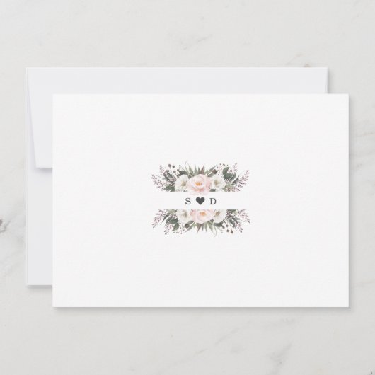Romantic Blush Ivory Flowers Weddenschap Save The Date (Achterkant)