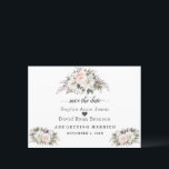 Romantic Blush Ivory Flowers Weddenschap Save The Date<br><div class="desc">Modern en elegant ontwerp met blush roze,  witte aquarel bloemen,  trendy 'save the date' kalligrafie; op de rug bloemenkleurig lijst en initialen. Gebruik de tool Personaliseren om uw gegevens toe te voegen en wijzigingen aan te brengen. Ga voor overeenkomende objecten naar mijn Unique Flowers Collectie.</div>