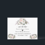 Romantic Blush Ivory Flowers Weddenschap Save The Date<br><div class="desc">Modern en elegant ontwerp met blush roze,  witte aquarel bloemen,  trendy 'save the date' kalligrafie; op de rug bloemenkleurig lijst en initialen. Gebruik de tool Personaliseren om uw gegevens toe te voegen en wijzigingen aan te brengen. Ga voor overeenkomende objecten naar mijn Unique Flowers Collectie.</div>