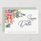 Romantic Blush Mauve Horizontal Save the Date Kaar (Voorkant / Achterkant)