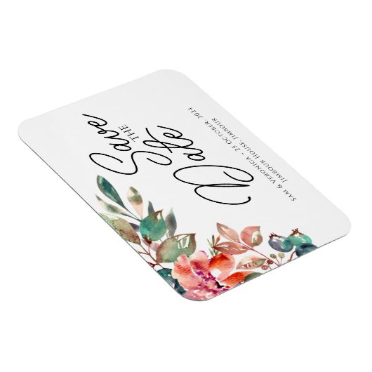 Romantic Blush Mauve Horizontal Save the Date Magneet (Rechterzijde)