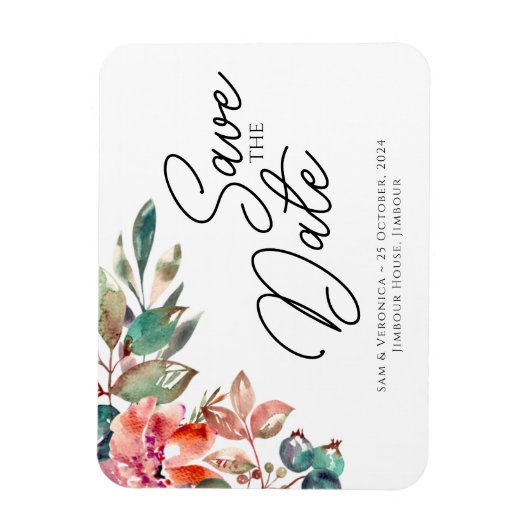Romantic Blush Mauve Horizontal Save the Date Magneet (Verticaal)