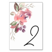 Romantic Blush Mauve Vertical Table Number Kaart (Voorkant)