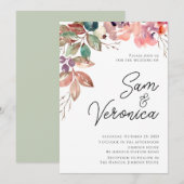 Romantic Blush Mauve Waterverf Floral Weddenschap Kaart (Voorkant / Achterkant)