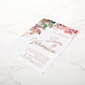 Romantic Blush Mauve Waterverf Roos Gold Foil in Folie Uitnodiging (Gedraaid)