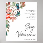 Romantic Blush Mauve Weddenschap Welkom Poster (Voorkant)