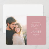 Romantic Blush Minimalist Photo Save The Date (Voorkant / Achterkant)