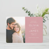 Romantic Blush Minimalist Photo Save The Date (Staand voorkant)