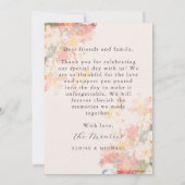 Romantic Blush Painted Floral Wedding Bedankkaart (Achterkant)