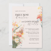 Romantic Blush Painted Floral Wedding Kaart (Voorkant)