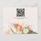 Romantic Blush Painted Floral Wedding RSVP QR Code Informatiekaartje (Achterkant)