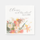 Romantic Blush Painted Floral Wedding Servet (Voorkant)