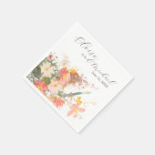 Romantic Blush Painted Floral Wedding Servet (Hoek)