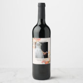 Romantic Blush Painted Floral Wedding Wijn Etiket (Voorkant)