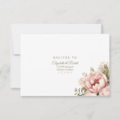 Romantic Blush & Peach Floral Wedding RSVP Card (Achterkant)