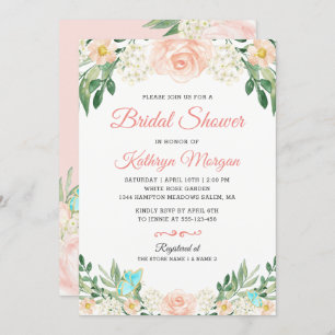 Romantic Blush Peach Vrijgezellenfeest Kaart