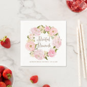 Romantic Blush Peonies Wreath Bridal Brunch Servet (Insitu)