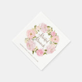 Romantic Blush Peonies Wreath Bridal Brunch Servet (Hoek)