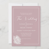 Romantic Blush Pink and White Floral Wedding Kaart (Voorkant)