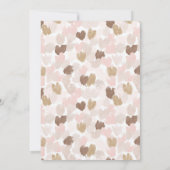 Romantic Blush Pink Brown Cream Hearts Wedding Kaart (Achterkant)
