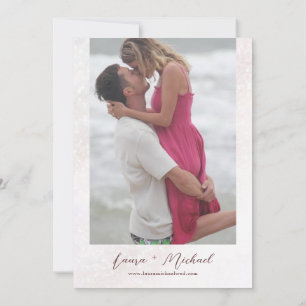 Romantic Blush Pink Cherry Blossom Foto Weduwschap Kaart