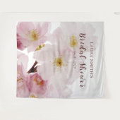 Romantic Blush Pink Cherry Blossom Vrijgezellenfee Wandkleed (Voorkant (horizontaal))