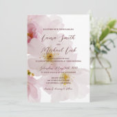 Romantic Blush Pink Cherry Blossom Weddenschap Kaart (Staand voorkant)