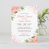 Romantic Blush Pink Confetti Vrijgezellenfeest Kaart (Staand voorkant)