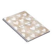 Romantic Blush Pink Cream Cream Hearts   Notitieboek (Rechterzijde)