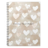 Romantic Blush Pink Cream Cream Hearts   Notitieboek (Voorkant)