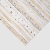 Romantic Blush Pink Cream Cream Hearts Stripes Tissuepapier (Detail)