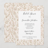 Romantic Blush Pink Cream Floral Bridal Shower Kaart (Voorkant / Achterkant)