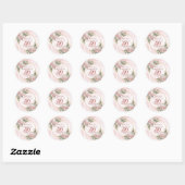 Romantic Blush Pink Floral 50th Birthday Stickers (Vel)