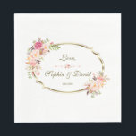 Romantic Blush Pink Floral Gold Lijst Weddenschap Servet<br><div class="desc">Romantic Gold Blush Floral card design. Het is voorzien van een elegant faux gouden lijst, prachtige waterverf roze florale hoeken. Het gebruik past hulpmiddel aan om uw info toe te voegen. Alle tekststijl, kleuren, grootte kunnen worden gewijzigd om aan uw behoeften te voldoen. Voor overeenkomende objecten kun je een bezoek...</div>