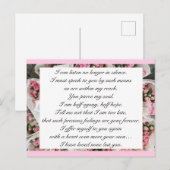 Romantic Blush Pink Floral Jane Austen Love Quote Briefkaart (Voorkant / Achterkant)