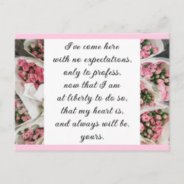 Romantic Blush Pink Floral Jane Austen Love Quote Briefkaart