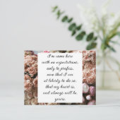 Romantic Blush Pink Floral Jane Austen Love Quote Briefkaart (Staand voorkant)