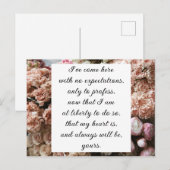 Romantic Blush Pink Floral Jane Austen Love Quote Briefkaart (Voorkant / Achterkant)