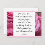 Romantic Blush Pink Floral Jane Austen Love Quote Briefkaart (Voorkant / Achterkant)