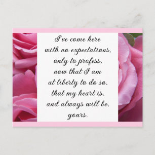 Romantic Blush Pink Floral Jane Austen Love Quote Briefkaart