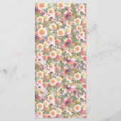 Romantic Blush Pink Floral Wedding Menu Card (Achterkant)