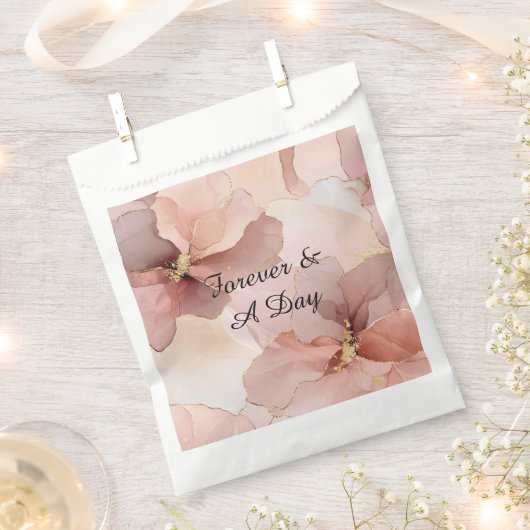 Romantic Blush Pink Gold Floral Weddenschap Bedankzakje (Geknipt)